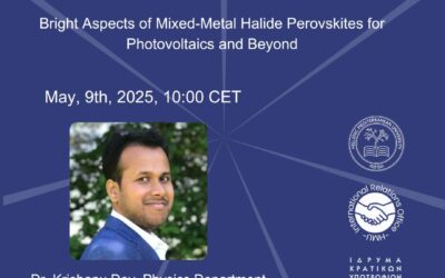 ATHENA TALKS: “Bright Aspects of Mixed-Metal Halide Perovskites for Photovoltaics and Beyond”, 9th of May 2025