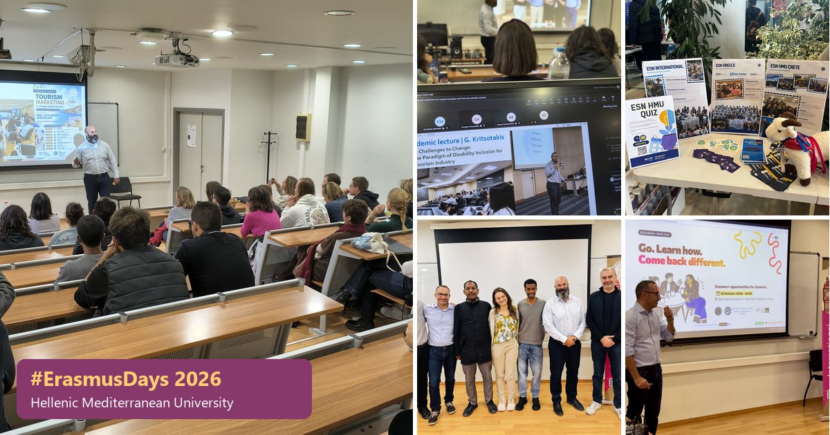 erasmusdays-2026-collage-v2 Collage of the Erasmus Days 2026 activities at the Hellenic Mediterranean University